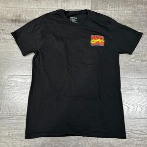 Marvel T-Shirt Men M Black Marvel Comics Hulk Spider-Man Iron-Man Graphic Casual